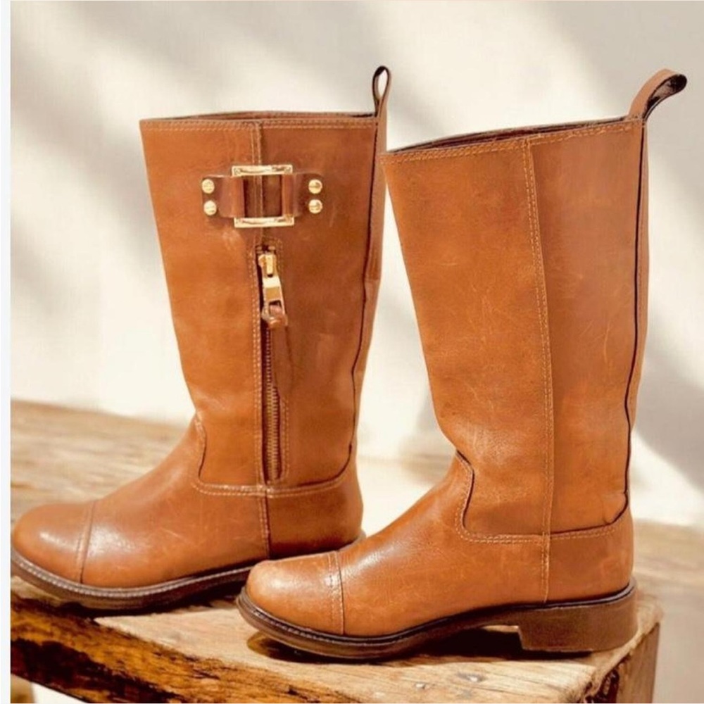 Tory Burch genuine leather Sienna Stowe boots